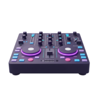 A DJ mixer is displayed with various buttons and knobs on a white background, perfect for producing music and mixing sound. png