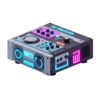 A DJ device with buttons, knobs, and a screen is displayed in the image for music production and audio manipulation. png