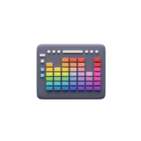 This image features a sound equalizer icon with colorful bars, suitable for representing audio or music. png