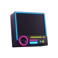 A black screen with neon lights around the borders gives a futuristic impression, great to be used as a digital display. png