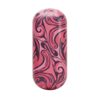 A pink object with a dark swirl pattern stands isolated on a white background, likely for decorative purposes. png