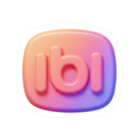 A three dimensional abstract symbol featuring a gradient background of pink and purple, evoking a sense of modernity for various design applications. png