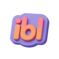 3D orange letters are placed on a violet background, creating a vibrant and modern design for use in branding or digital content. png
