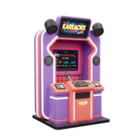A colorful karaoke machine with a microphone and speakers provides an interactive entertainment experience for singing and having fun. png