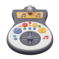 A colorful music mixer features a microphone, buttons, sliders, and music notes and is designed for creating music. png