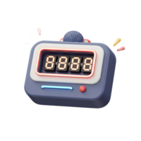 uma desenho animado digital relógio mostra brilhando números, útil Como uma cronômetro ou a alarme relógio. png