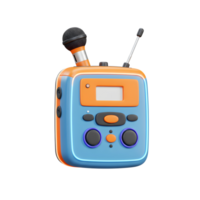A charming retro-style radio features a built-in microphone and antenna, making it ideal for recording audio or tuning into favorite stations. png