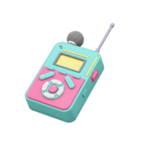 A retro-styled recorder featuring a microphone, antenna, and colorful design serves as a nostalgic reminder of past audio technology, such as recording conversations. png