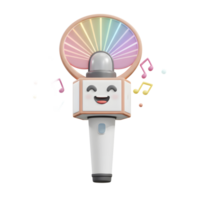A cute light stick with rainbow colored lights and a smiling face is shown, used for music events. png