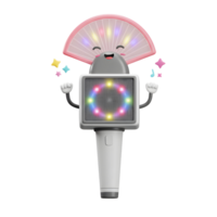 This light stick has a fan and lights and appears to have arms to celebrate music in a fun way. png