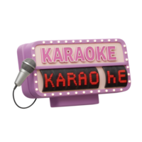 A Karaoke sign with a microphone is shown in this image, perfect for advertising a fun night out. png