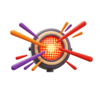 An abstract target emits light with colorful spikes around it, suitable for graphic design. png