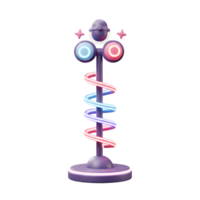 This stylized microphone with spiral lights and stars is perfect for adding a fun, modern touch to presentations or creative projects. png