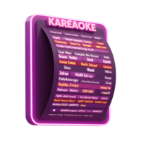 The list displays available titles on a mobile Karaoke application for users to easily sing along. png