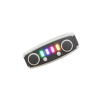 A sleek controller features an array of vibrant, colorful lights, suitable for gaming or controlling smart devices. png