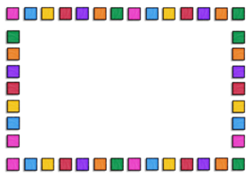 A square frame with colorful squares on a Transparent background png
