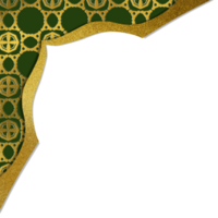 Gold and green border with a cross pattern png