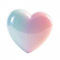 Glossy pastel 3d heart icon symbolizing romantic feelings, floating against transparent background, ideal for valentine's graphic design and love themed digital projects png