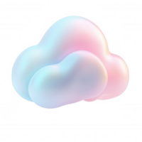 Pastel colored, 3d cloud computing icon floats against a transparent background, representing data storage and online services png