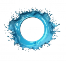 3d icon Circular water splash forming transparent, dynamic frame, showcasing fluid motion and pristine aqua dynamics png