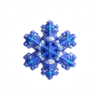 3d icon Pixelated snowflake rotating gracefully against a transparent background, enhancing winter themed projects with a touch of digital artistry png