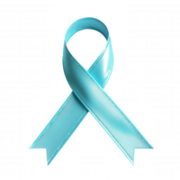 3d transparent of a light blue icon ribbon, representing support for various causes, on a awareness background png