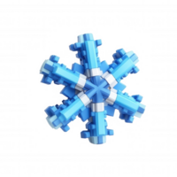 3d icon Pixelated snowflake rotating gracefully against a transparent background, winter themed projects with a touch of digital artistry png