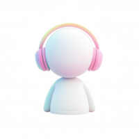 3d icon setting service representative wearing headset providing customer support in professional isolated Digital on transparent background png
