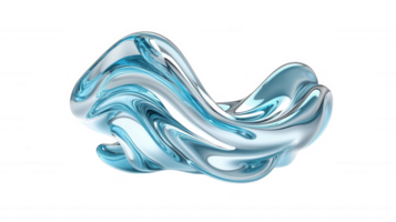 3d icon Holographic fluid shape swirling and creating abstract design, perfect for modern and futuristic projects png