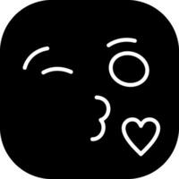 Face Blowing a Kiss Solid Style Icon vector