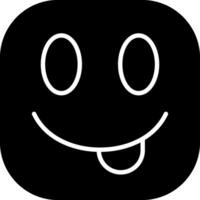 Face with Tongue Solid Style Icon vector