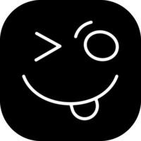 Winking Face with Tongue Solid Style Icon vector