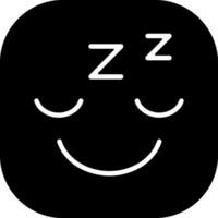 Sleeping Face Solid Style Icon vector