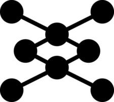 Neural Network Solid Style Icon vector
