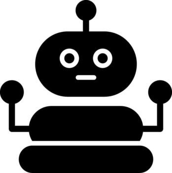 ai robot sólido estilo icono vector