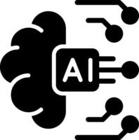 AI Technology Solid Style Icon vector