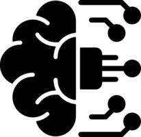 Cognitive Computing Solid Style Icon vector