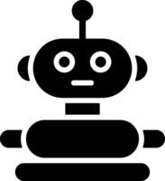 Autonomous AI Solid Style Icon vector
