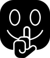 Shushing Face Solid Style Icon vector