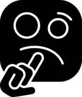 Thinking Face Solid Style Icon vector