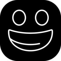 Beaming Face Smiling Solid Style Icon vector