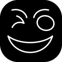 Winking Face Solid Style Icon vector