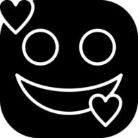 Smiling Face with Hearts Solid Style Icon vector
