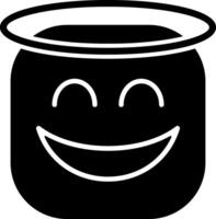 Smiling Face with Halo Solid Style Icon vector