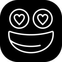 Smiling Face Heart Eye Solid Style Icon vector