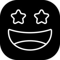 Star-Struck Solid Style Icon vector