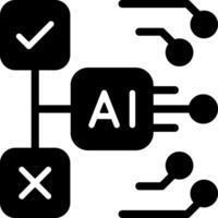 AI Decision Making Solid Style Icon vector