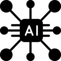 Neural AI Solid Style Icon vector