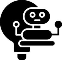 Smart Robot Solid Style Icon vector