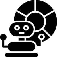AI Analytics Solid Style Icon vector